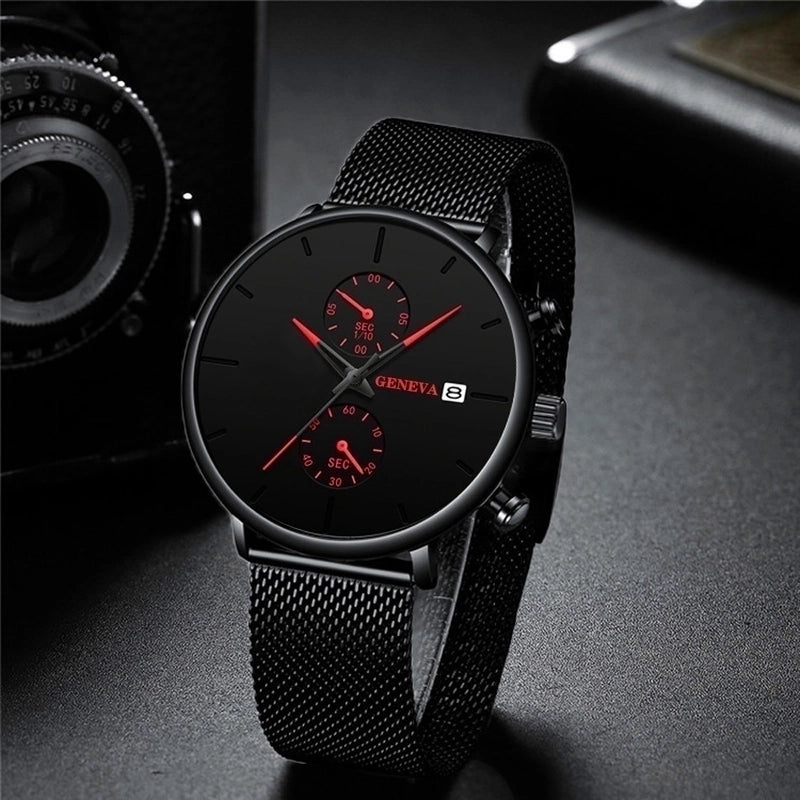 Business Geometric Buckle Quartz Men’s Watches