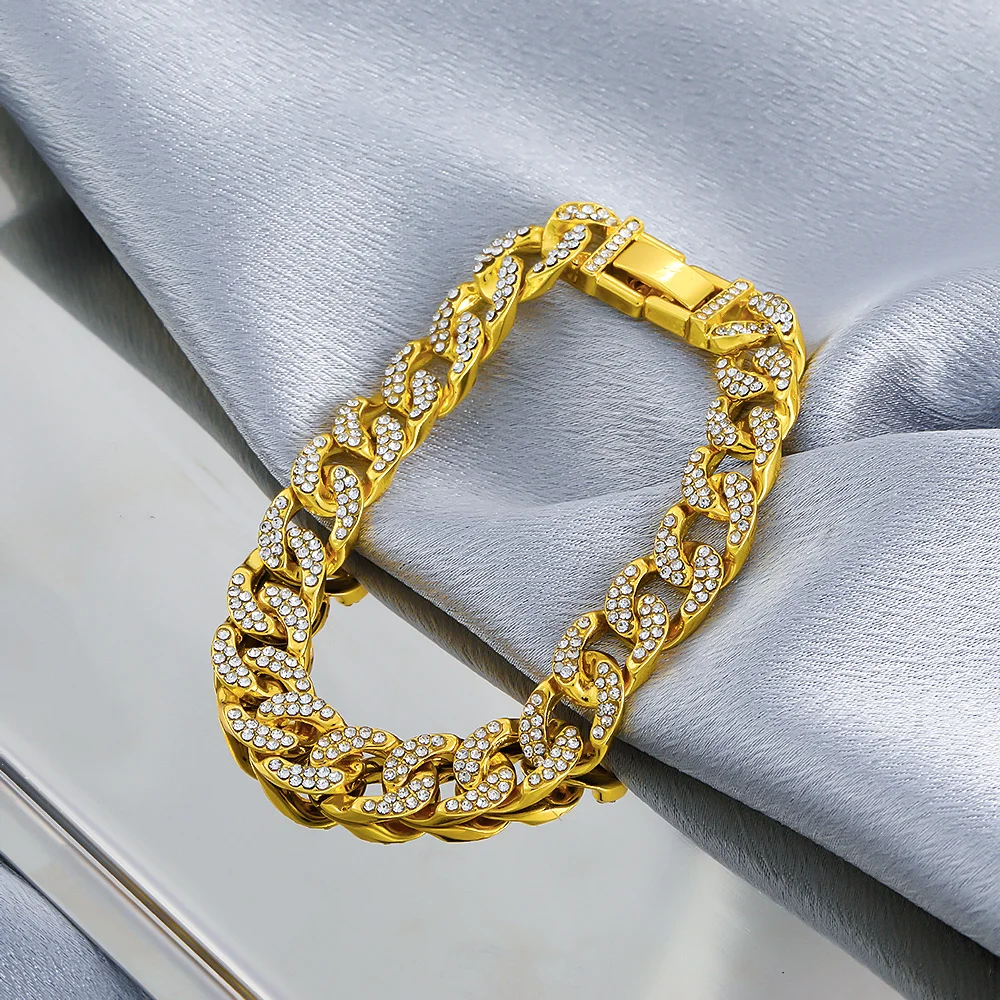 Zirconia Chunky Chain Gold-Plated Bracelet
