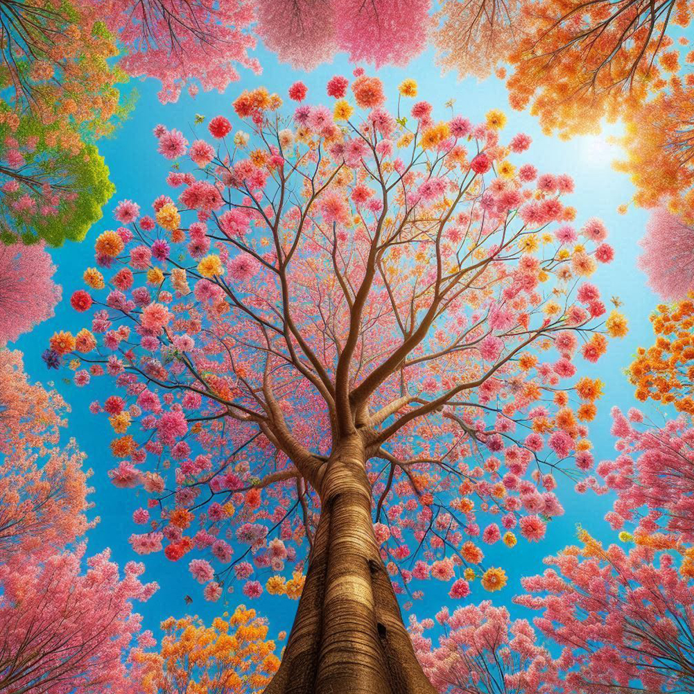 Tree 30*30cm(canvas) full round drill diamond painting