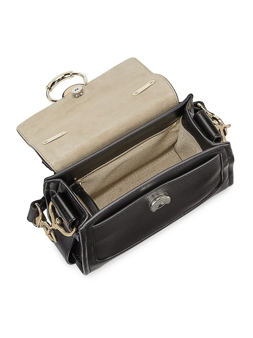 Chlo&eacute; Mini Tess Leather Day Bag-Black