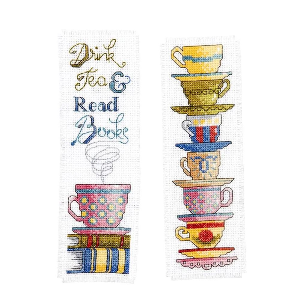 14ct 2-Strand Double-sided Counted Cross Stitch Bookmark - Cup(18*6cm)