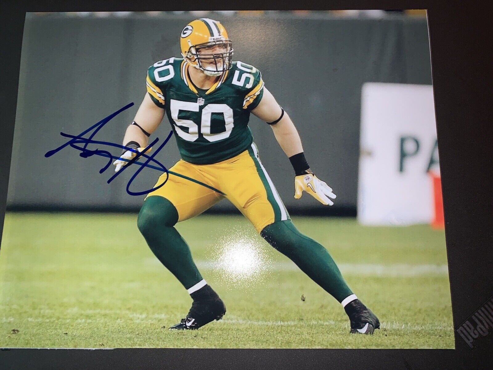 aj hawk signed 8x10 Photo Poster painting Auto Pic Packers