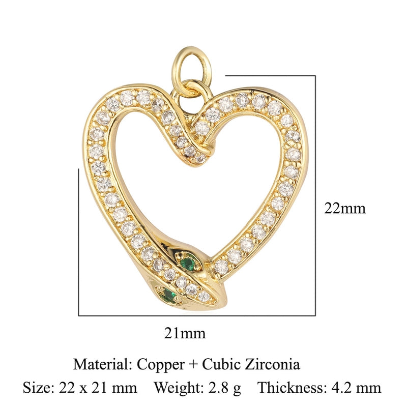 1 Piece Copper Zircon 18K Gold Plated Fox Mermaid