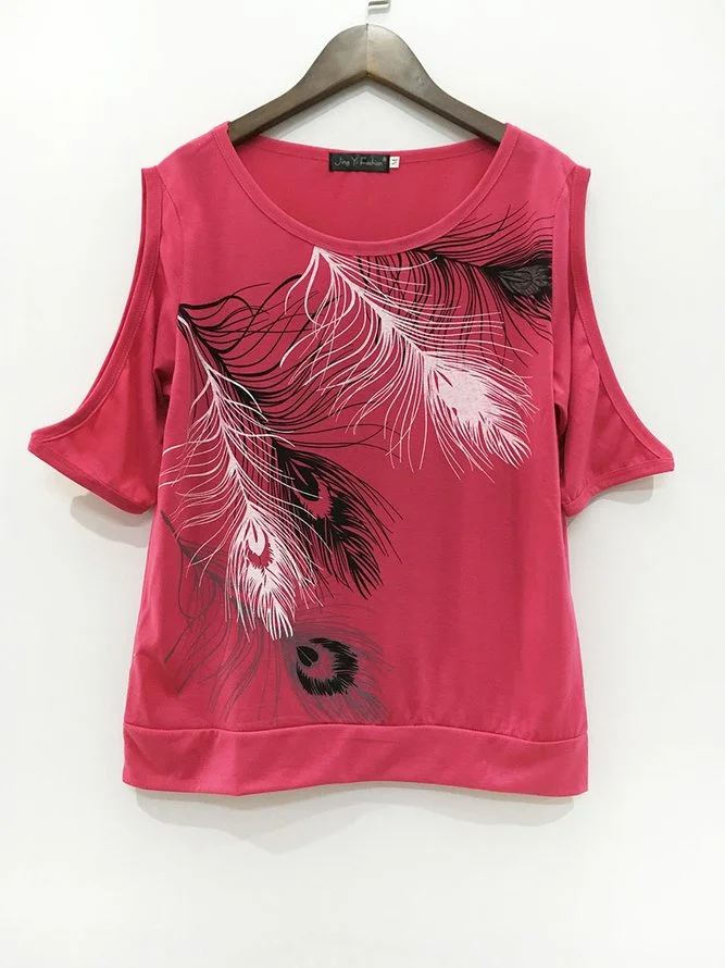 Casual Floral-Print Short Sleeve Shirts & Tops