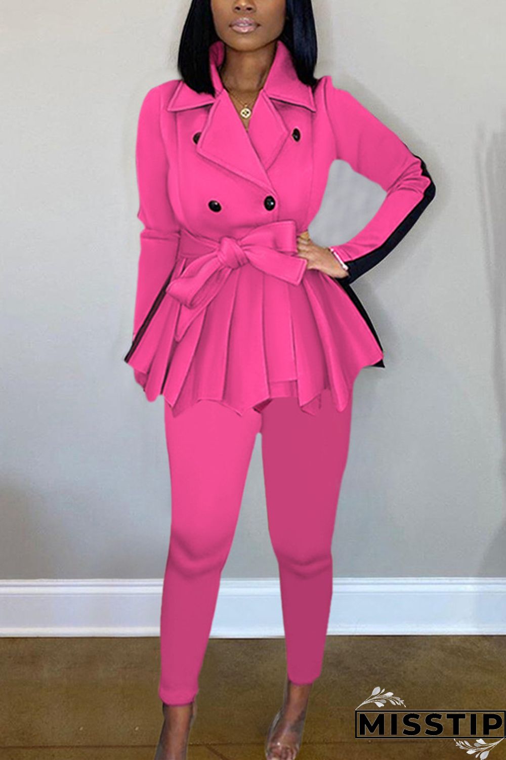 Orange Fashion Casual Long Sleeve Turndown Collar Regular Sleeve Regular Patchwork Two Pieces