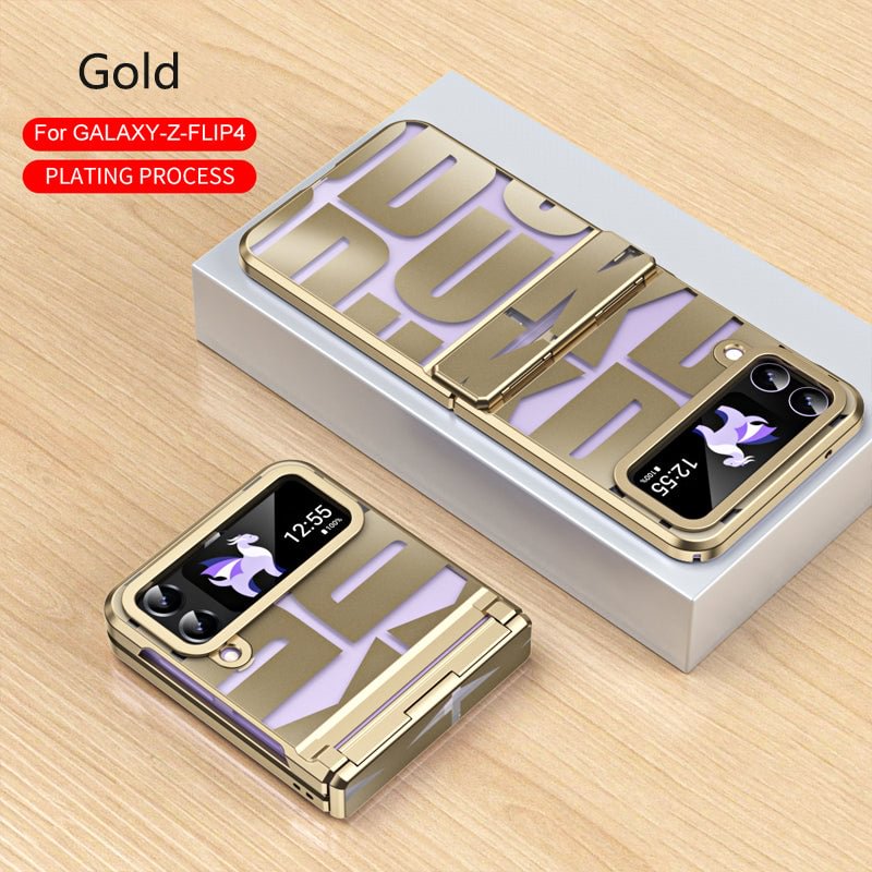 Electroplated Transparent Hinge All-inclusive Anti-fall Protective Case for Samsung Z Flip4/3