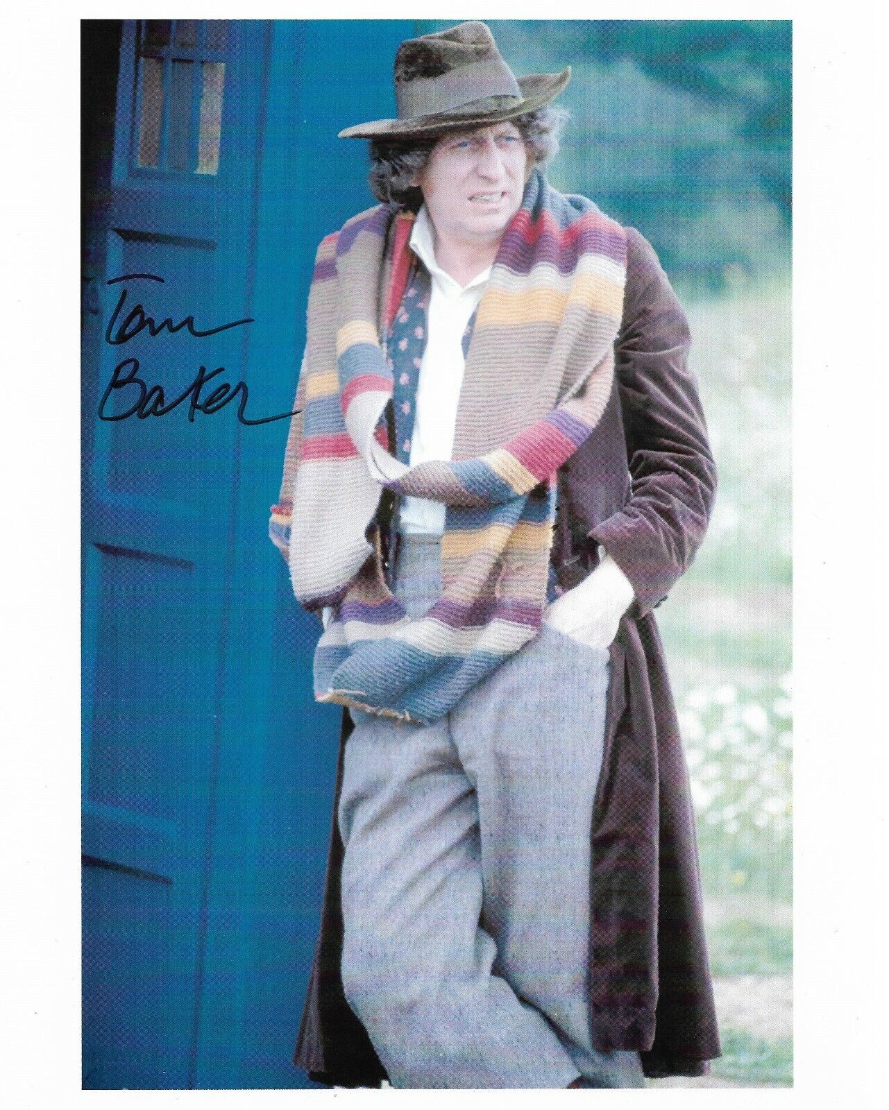 Tom Baker 4th DOCTOR WHO Signed 10x8 plus a picture of Tom at signing COA 23240