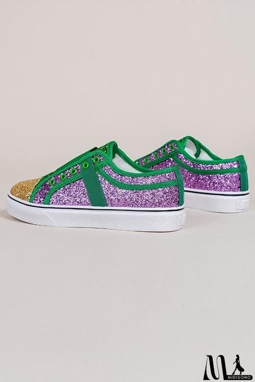 MidiSono - Green & Gold Glitter Sneaker