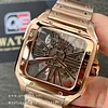 Cartier Santos Large Skeleton WHSA0016 Rose Gold Hand Wind 40mm Super Clone