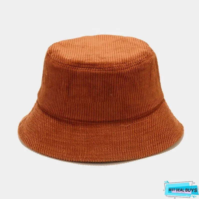 Female Autumn Corduroy Fisherman Hat