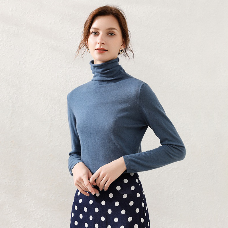 Turtleneck Woolen Sweater For Women REAL SILK LIFE