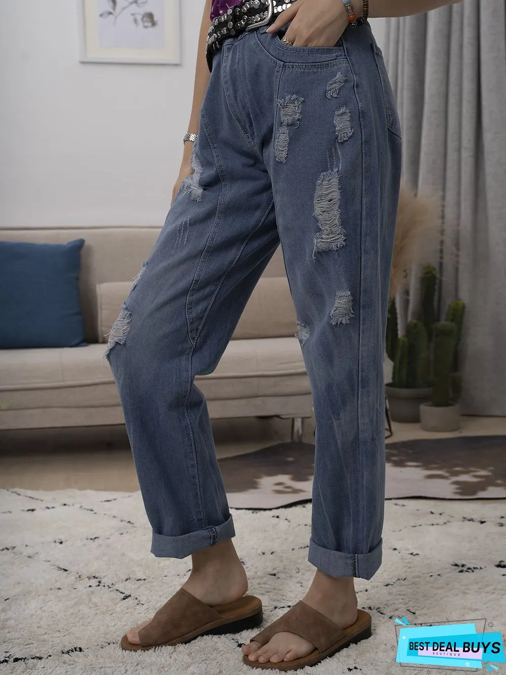 Blue Casual Denim Jeans
