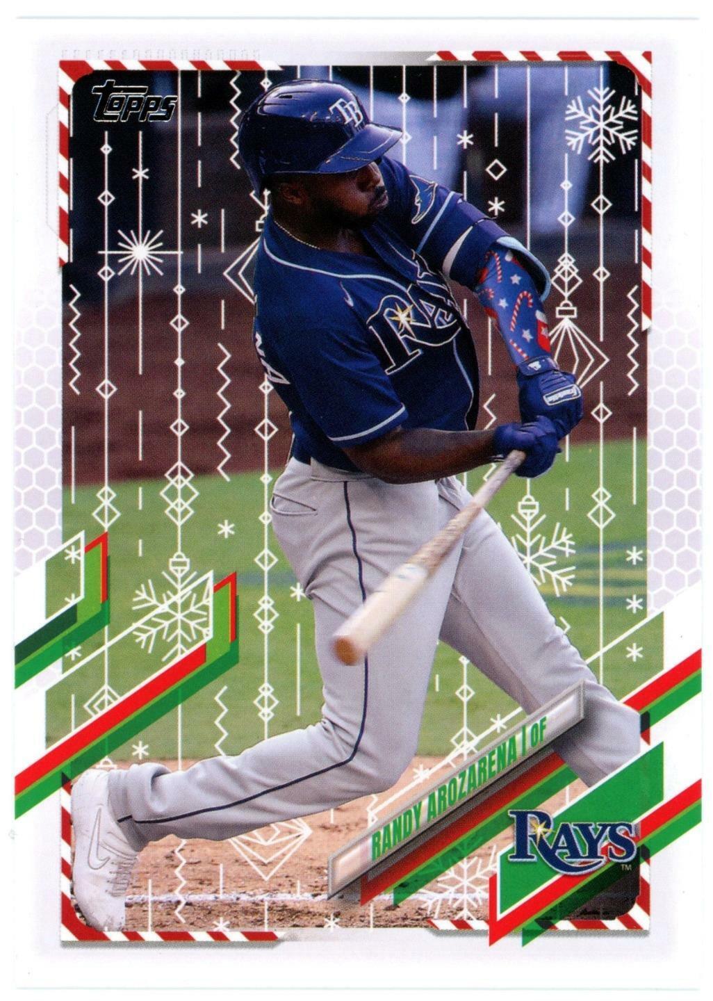 Randy Arozarena 2021 Topps Holiday SP Photo Poster painting Variation Holiday Arm Band HW206