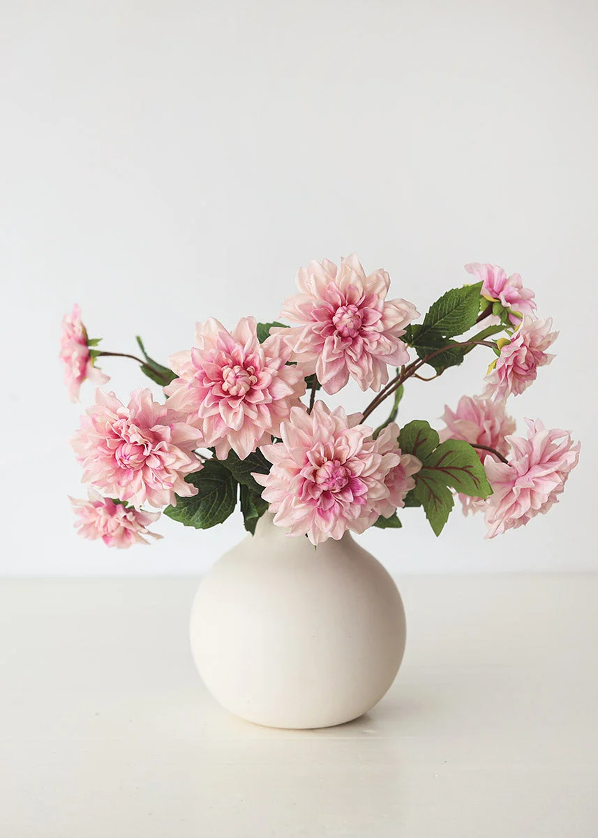 Fake Flowers Pink Real Touch Dahlia - 23.5"