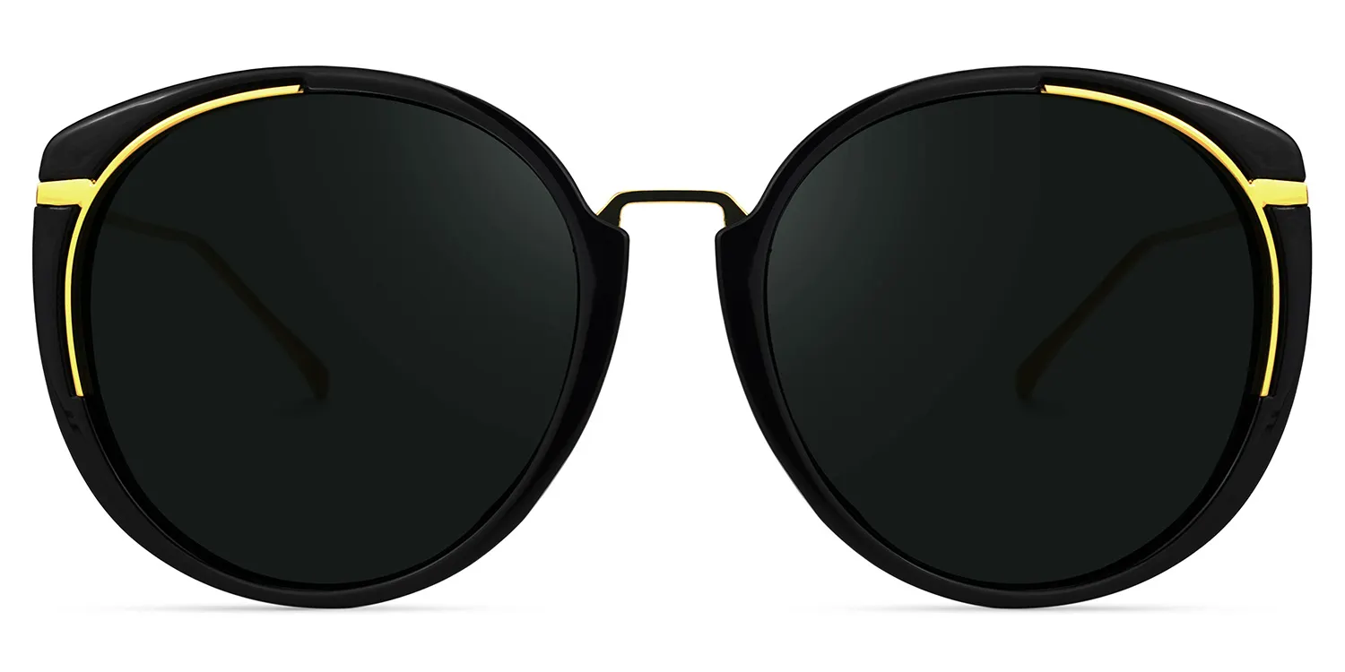 Wally Schwarz-Gold Cateye Sonnenbrille Schwarz-Gold