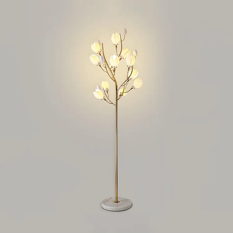 Porcelain Magnolia Floor Lamp