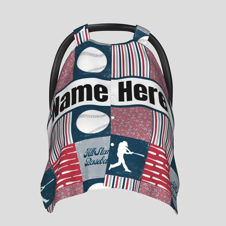 Personalized Baby Baseball Car Seat Canopy for Comfort & Unique| C66