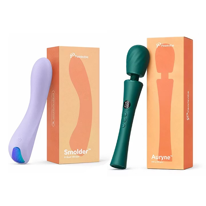 Curves & Pearlsvibe® Smolder® G-Spot Vibrator & Auryne® Wand Massager