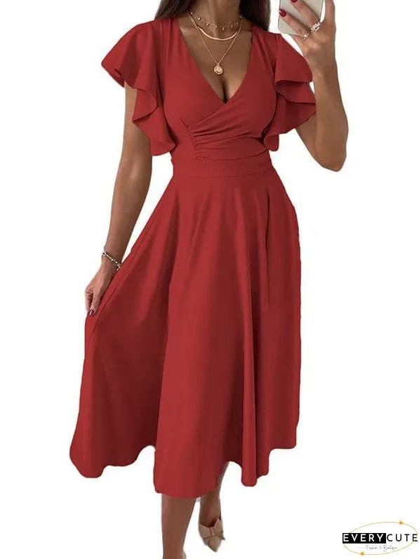 Party Dress with Flutter Sleeves