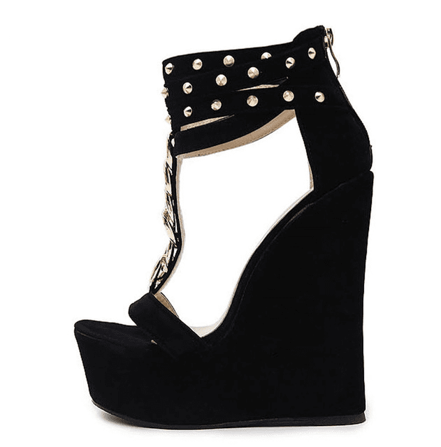 open toe platform wedge heels