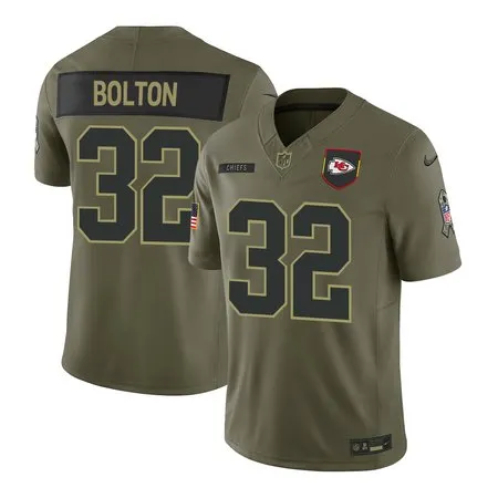 Youth's Kansas City Chiefs #32 Nick Bolton  Olive 2025 Salute to Service Retired Limited Jersey