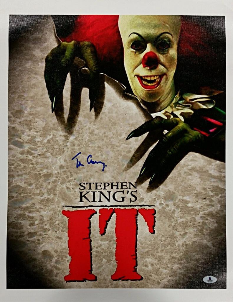 TIM CURRY Signed 16x20 Canvas Photo Poster painting Stephen King's It AUTO w/ Beckett BAS Coa