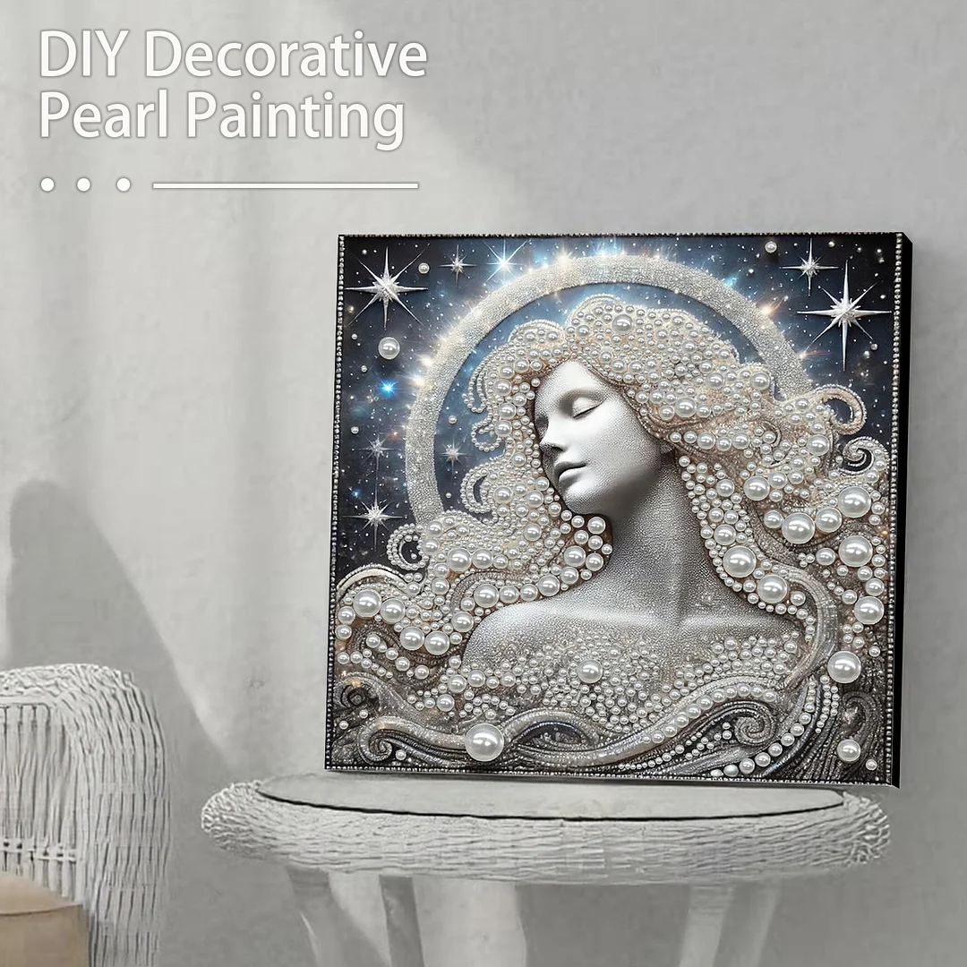 Celestial Pearl Goddess DIY Pearl Art Diamond Painting 30x30cm for Home Decor