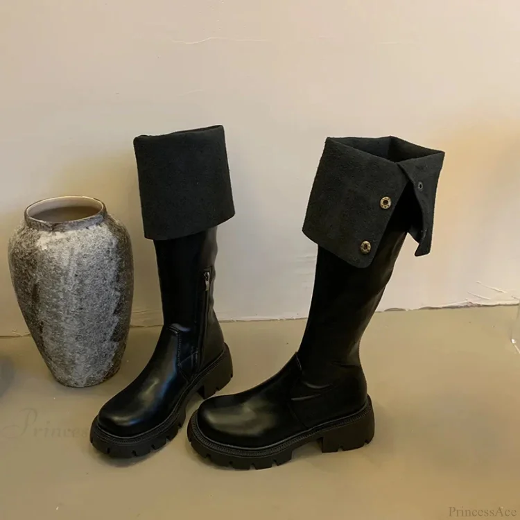 Brand New Female Platform Thigh High Slim Chunky Heels Party Knee High Boot