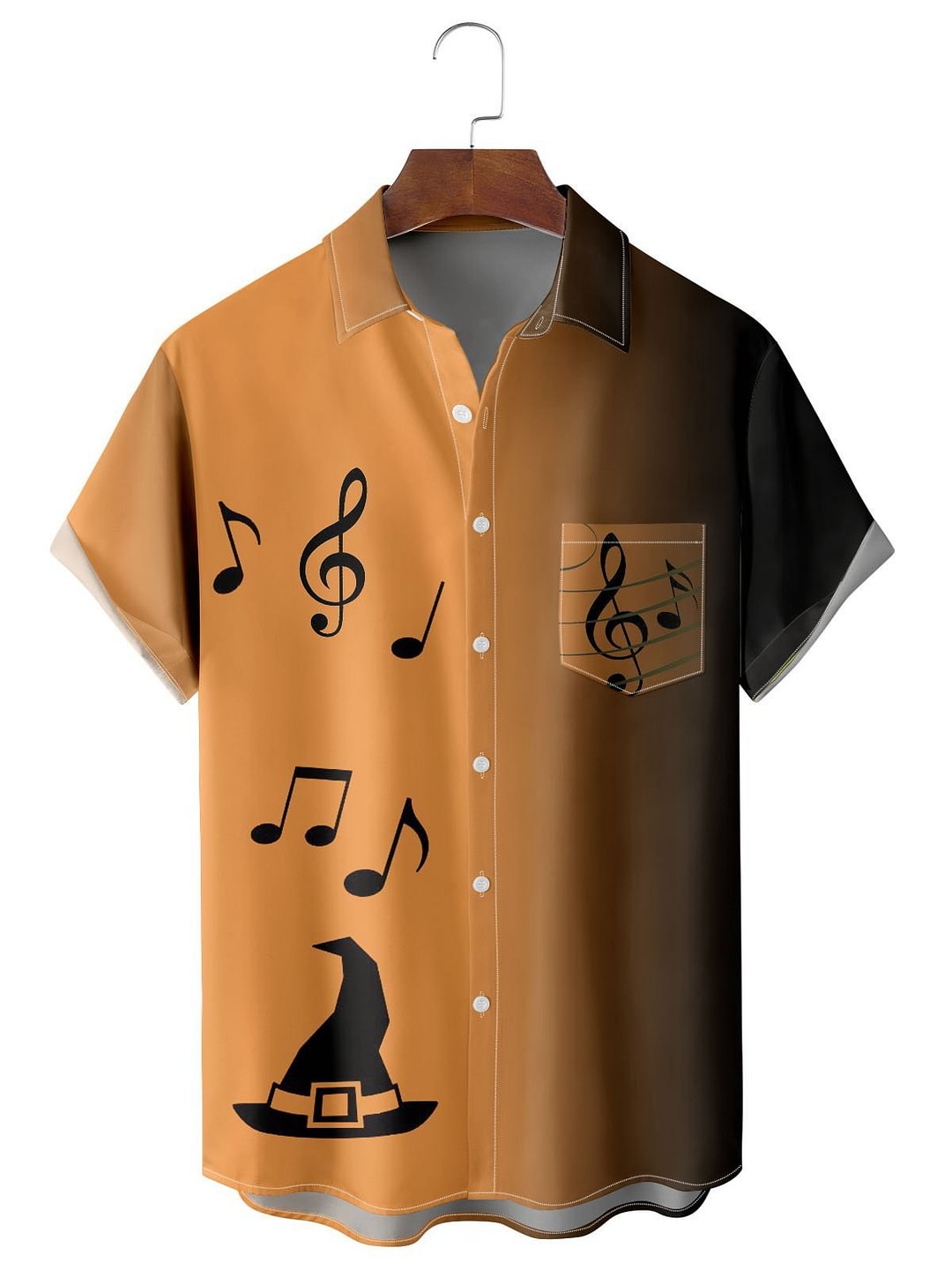 Men's Witch Hat Music Short Sleeve Everyday Shirt