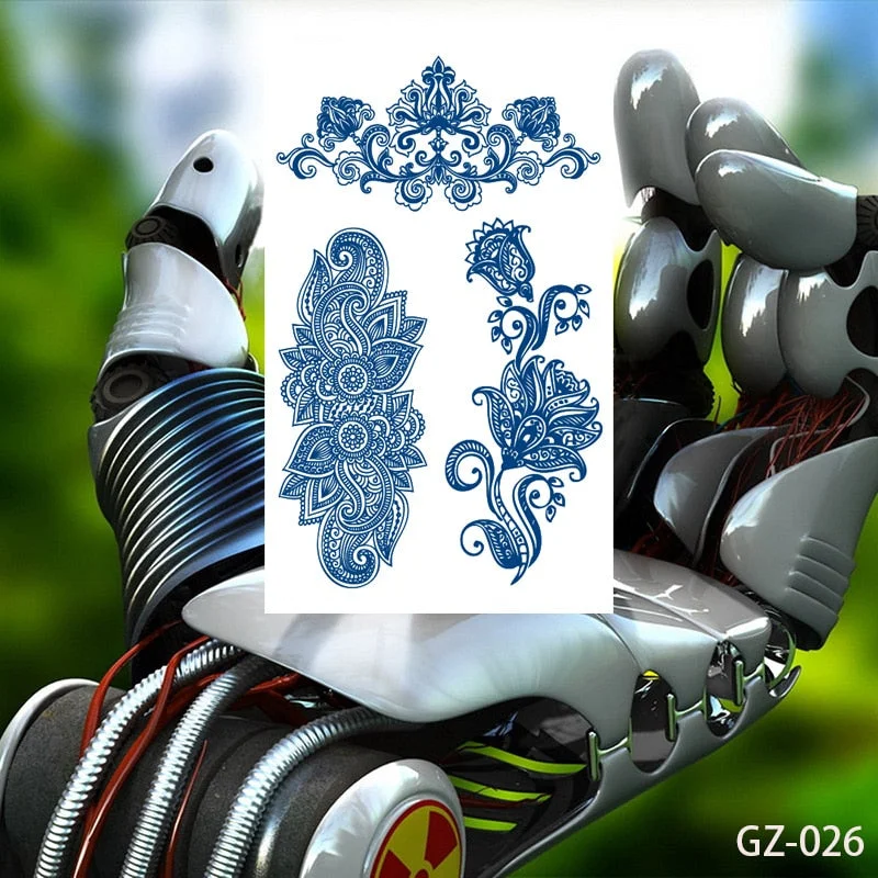 Temporary Waterproof Tattoos Stickers Creative Necklace Flowers Juice Ink Lasting Sexy Girls Arm Neck Waist Buttocks Fake Tatoo