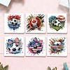 6Pcs Diamond Painting Football Greeting Card Set with Envelopes for Beginner Adult Holiday Gifts