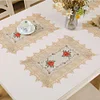Country Style Flower-Cross Stitch Table Cover 30*45cm (Beige)