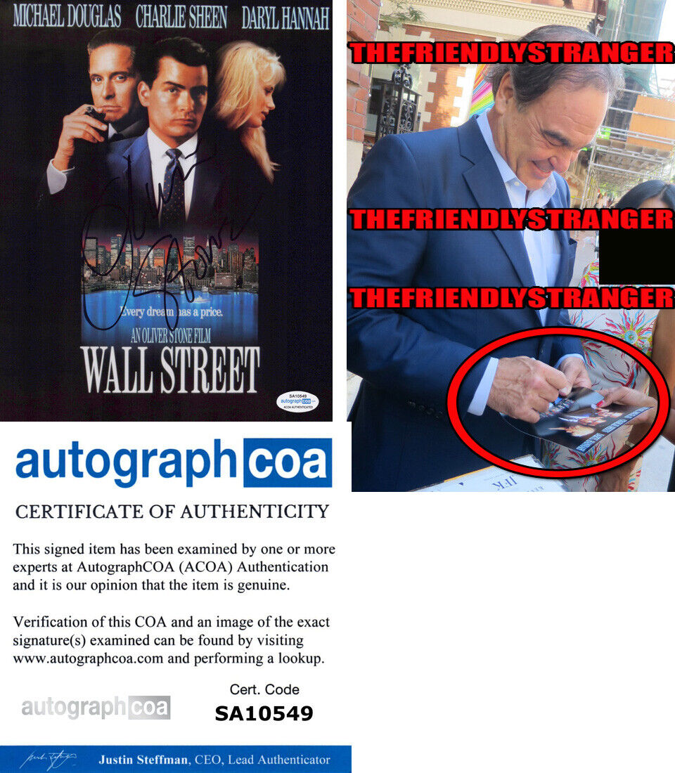 OLIVER STONE signed Autographed WALL STREET 8X10 Photo Poster painting EXACT PROOF Director ACOA