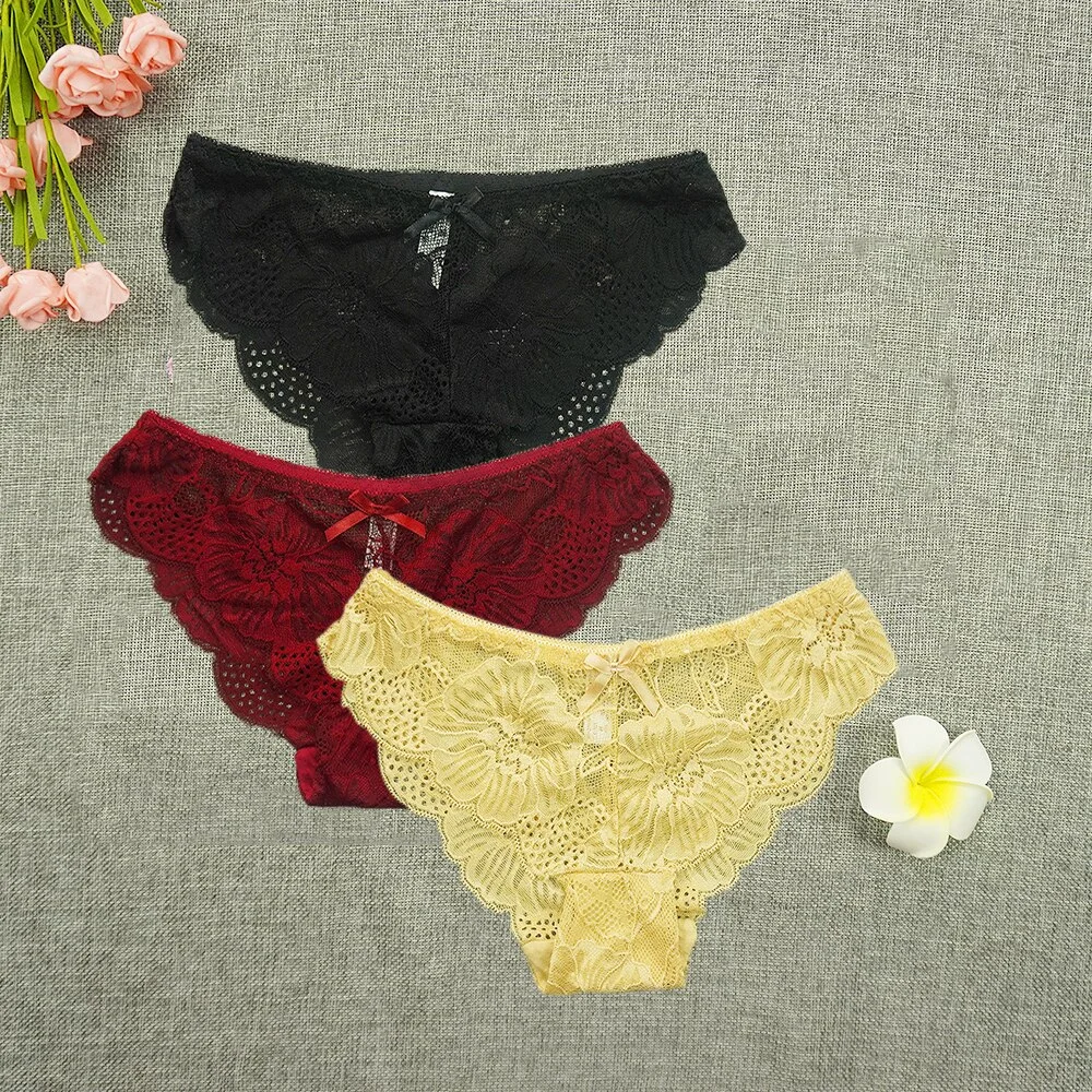 Billionm Panties Women Tangas Full Lace Sexy Underwear Transparent Thongs Hollow Out Underpants Wholesale Stringi Femme Pants