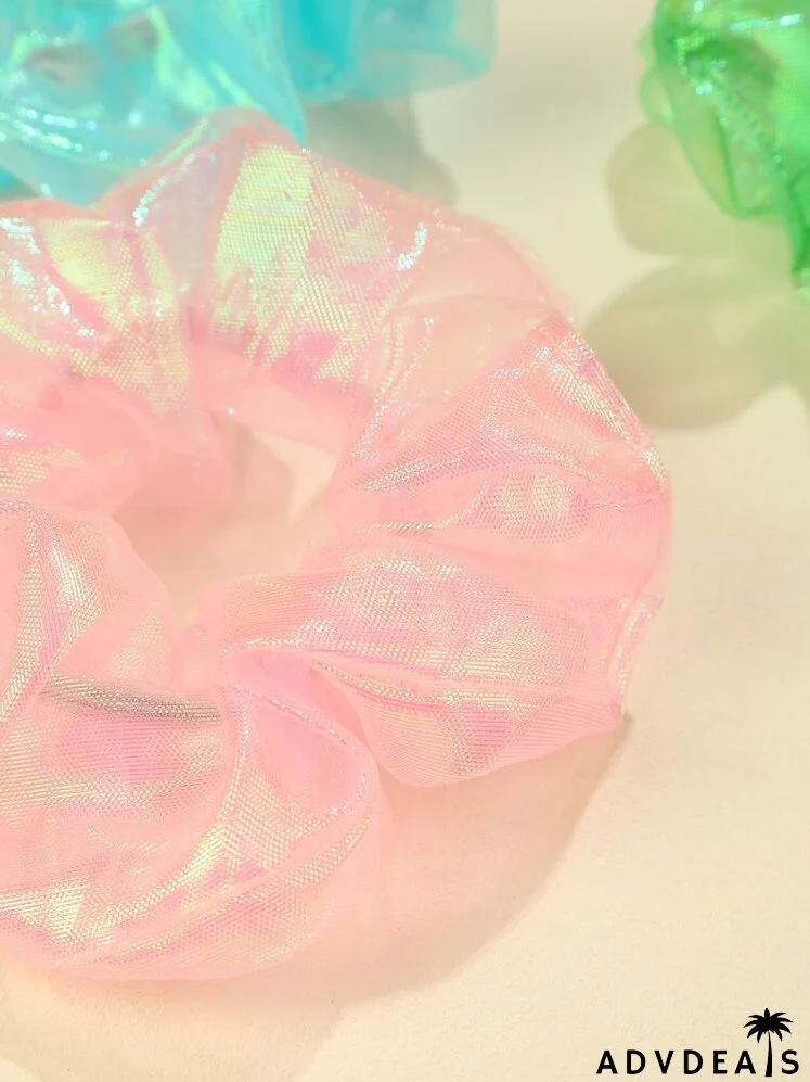 6pcs Solid Mesh Scrunchie