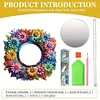 (US Local)2D Flat DIY Flowers Hanging Mirror Diamond Art Kits Wall Door Decoration