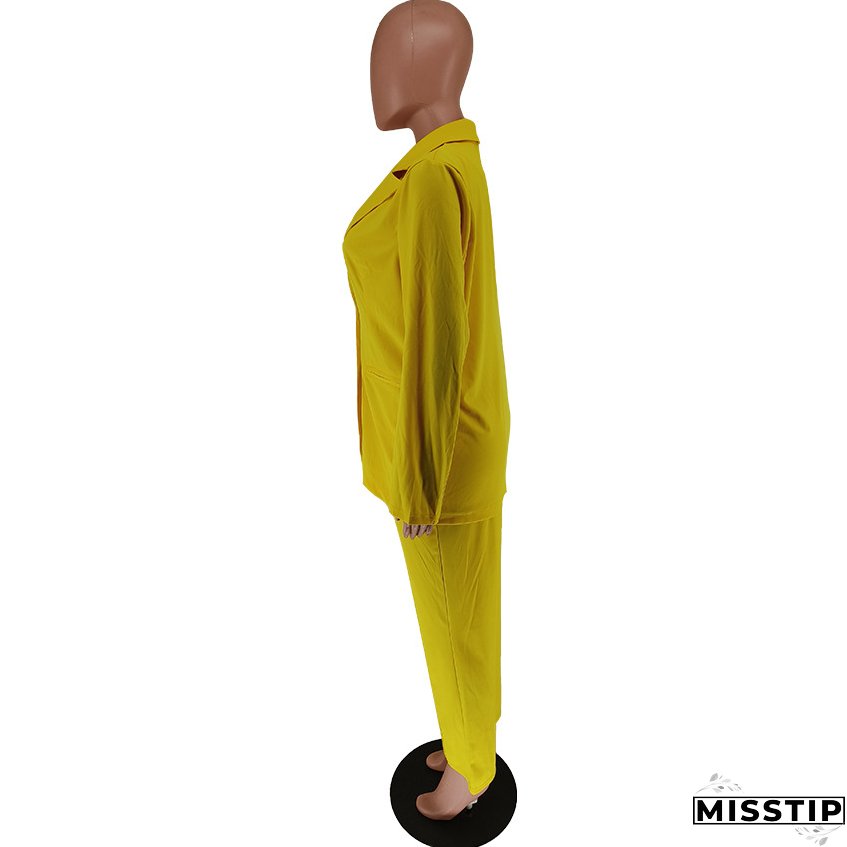 Fall Fashion Solid Color Women's Blazer Two Piece