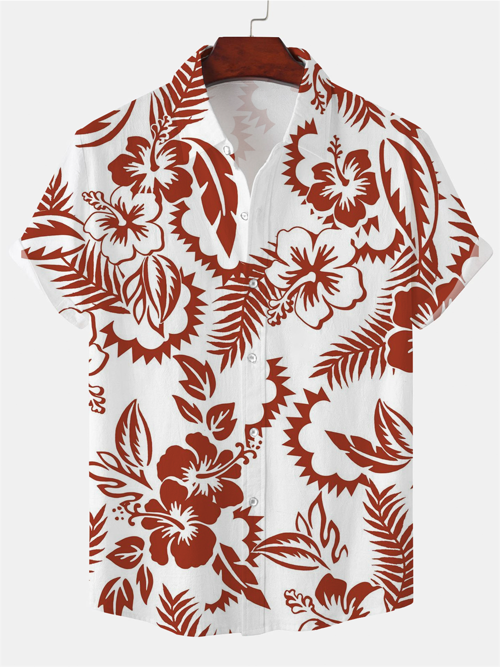 Men's Classic Casual Hawaiian Coconut Tree Print Shirts PLUSCLOTHESMAN