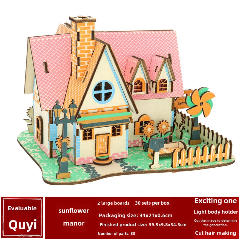 Stall Supply Children’s Wooden 3D Puzzle Adult Puzzle Christmas Building Handmade Educational Model Toy