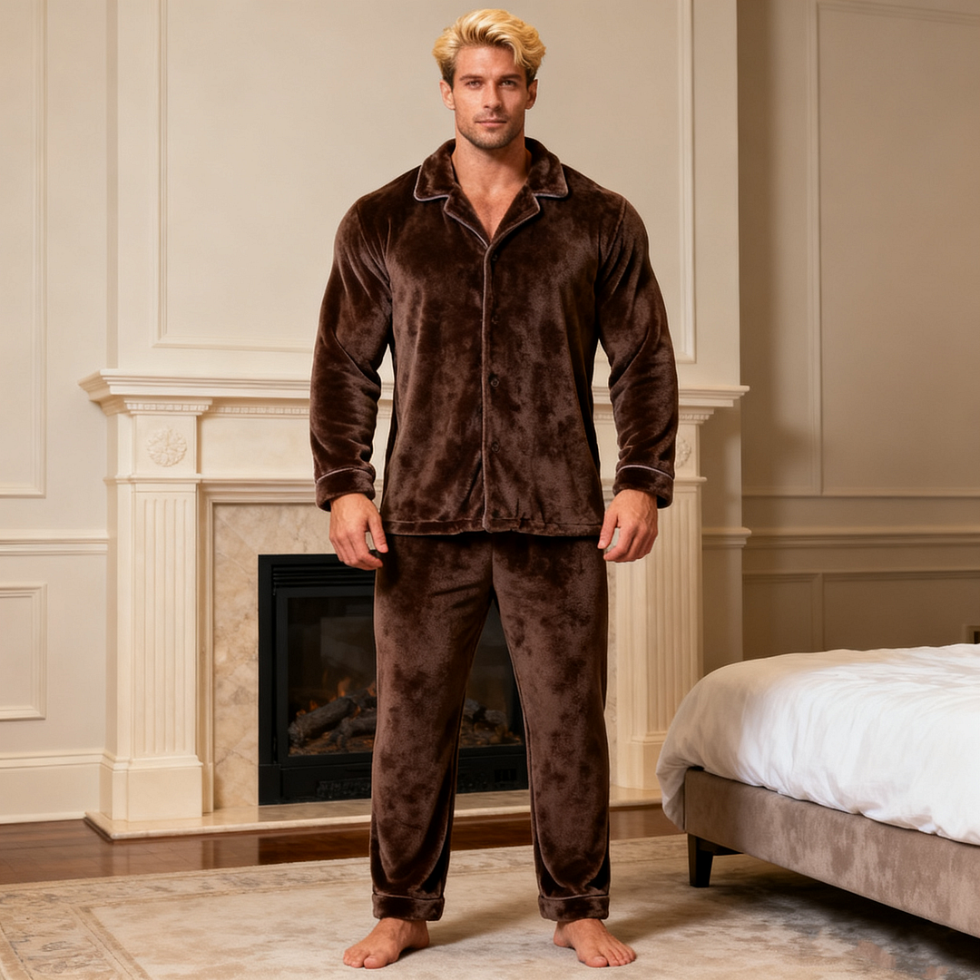 Men's Autumn/Winter Warm Christmas Daily Pajama Set-inspireuse