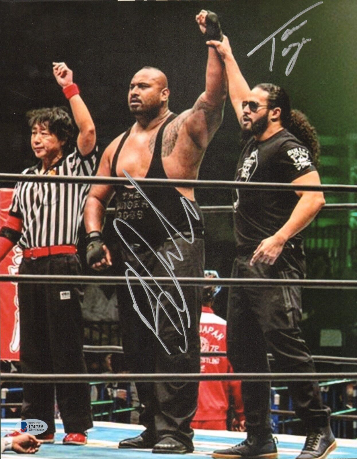 Bad Luck Fale Tama Tonga Signed 11x14 Photo Poster painting BAS COA New Japan Bullet Club NJPW 1