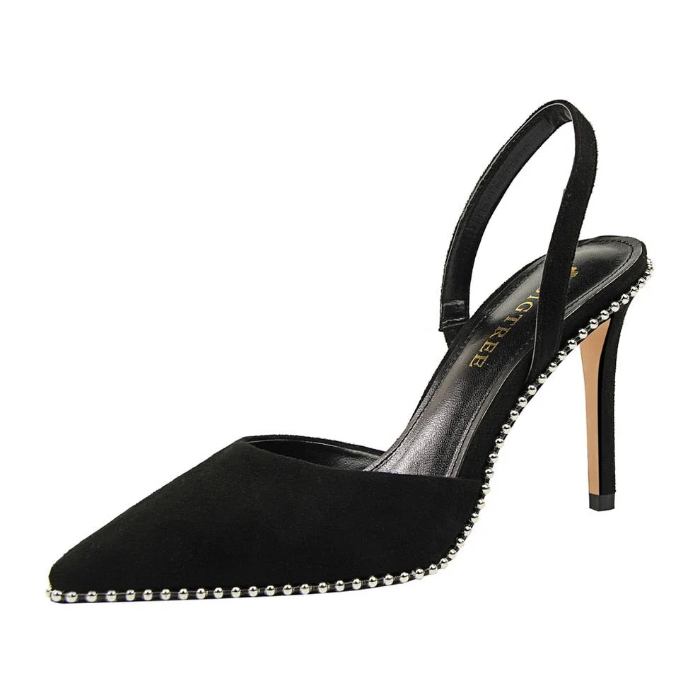Women Pumps New Women Sandals Sexy High Heels Suede Women Shoes High Heel Women Wedding Shoes Crystal Kitten Heels Stiletto 9 CM