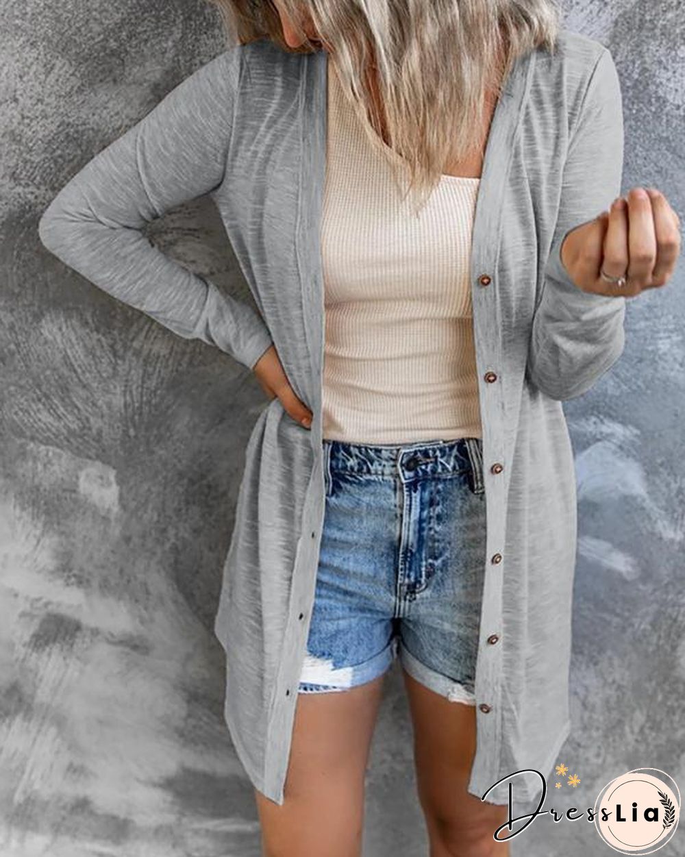 Thin Knitting Long Cardigan