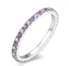 TKJ Classic Round Moissanite 925 Sterling Silver Women's Stackable Pink and Sapphire Wedding Band Charms Fine Jewellery