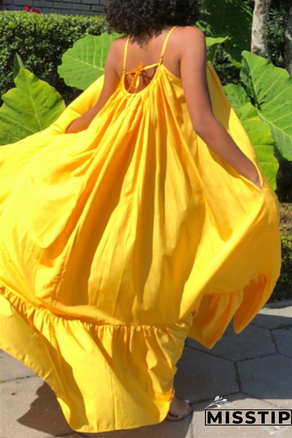 Pink Sexy Casual Solid Backless Spaghetti Strap Loose Sling Dress