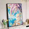 Cherry Blossom Cat- Round/Square AB Drills Diamond Painting(75x55cm)