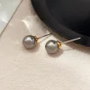 Elegant Grey Pearl Graceful Earrings