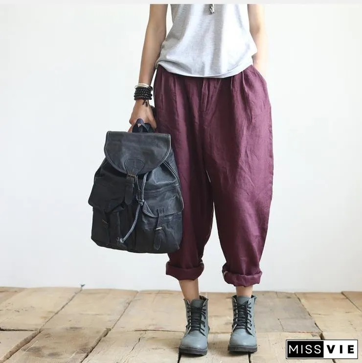 Turnip Pants Causal Linen Long Pants
