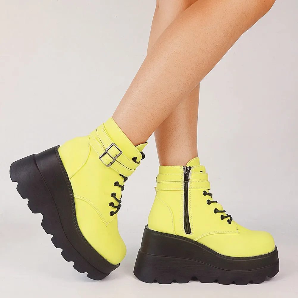 BONJOMARISA 2021 Brand Platform Designer Goth Cool Motorcyle Women Boots Punk Street Zipper Elastic Band Black Ladies Shoes