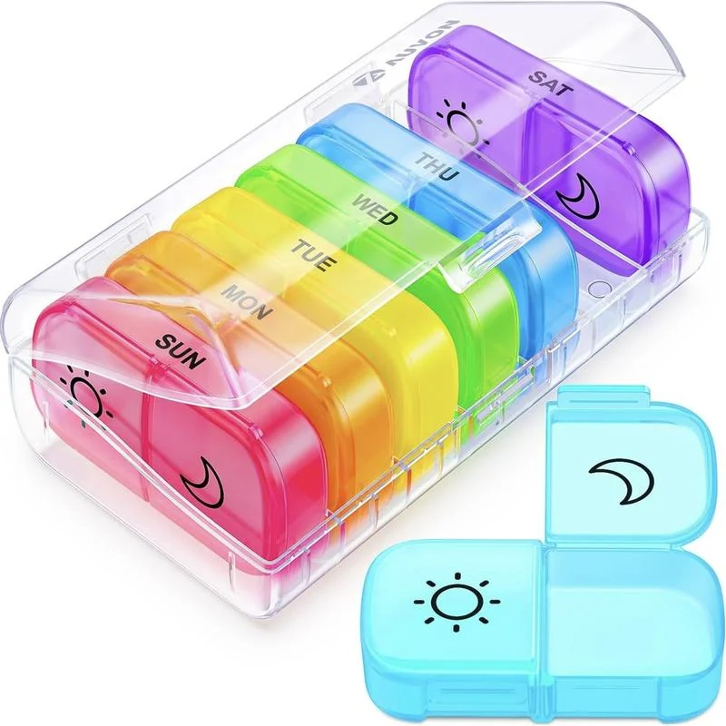 AM PM Weekly Pill Organizer &ndash; Travel-Friendly, Large Capacity & BPA-Free